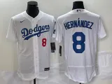 MLB Los Angeles Dodgers #8 Kiké Hernández White Flex Base Elite Jersey