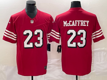 Men's San Francisco 49ers #23 Christian McCaffrey Red 2023 F.U.S.E. Color Rush Limited Jersey