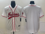 Men's Atlanta Falcons Blank White With Patch Baseball Jersey