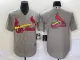 Men's St. Louis Cardinals Gray Big Team Logo In Back Cool Base Stitched Jersey