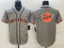 Men's San Francisco Giants Grey Team Big Logo Cool Base Stitched Baseball Jersey