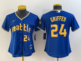 Women Seattle Mariners #24 Ken Griffey Jr. Royal 2023 City Connect Jersey