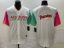 Men's San Diego Padres White Team Big Logo City Connect Jersey