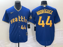 Men's Seattle Mariners #44 Julio Rodriguez Royal 2023 City Connect Jersey