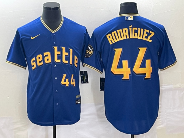 Men's Seattle Mariners #44 Julio Rodriguez Royal 2023 City Connect Jersey