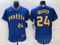 Men's Seattle Mariners #24 Ken Griffey Jr. Royal 2023 City Connect Flex Base Elite Jersey