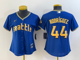 Women  Seattle Mariners #44 Julio Rodriguez Royal 2023 City Connect Jersey