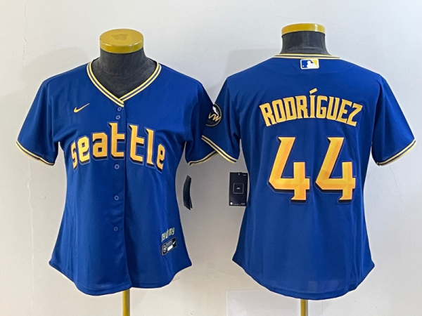 Women  Seattle Mariners #44 Julio Rodriguez Royal 2023 City Connect Jersey