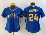 Women Seattle Mariners #24 Ken Griffey Jr. Royal 2023 City Connect Jersey