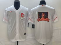 Men's San Francisco Giants White Team Big Logo Cool Base Stitched Baseball Jersey