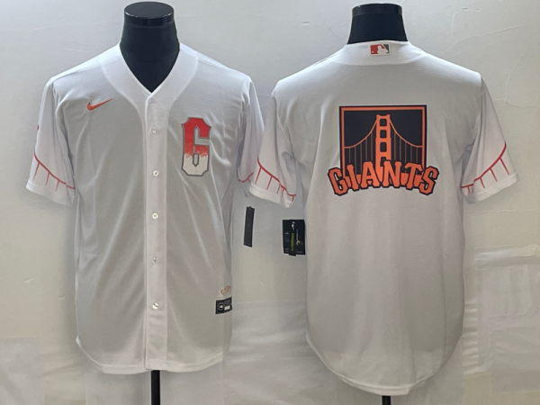 Men's San Francisco Giants White Team Big Logo Cool Base Stitched Baseball Jersey