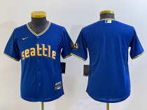 Youth Seattle Mariners Blank Royal 2023 City Connect Cool Base Stitched Baseball Jersey