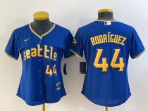 Women  Seattle Mariners #44 Julio Rodriguez Royal 2023 City Connect Jersey