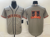 Men's San Francisco Giants GreyTeam Big Logo Cool Base Stitched Baseball Jersey