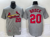 MLB St. Louis Cardinals #20 Brock Grey Throwback Jersey