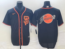 Men's San Francisco Giants Black Team Big Logo Cool Base Stitched Baseball Jersey