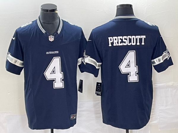 Men's Dallas Cowboys #4 Dak Prescott Navy 2023 F.U.S.E. Vapor Limited Jersey