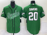 Men's Philadelphia Eagles #20 Dawkins Green Cool Base Stitched Baseball Jersey