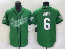 Men's Philadelphia Eagles #6 Smith Green Cool Base Stitched Baseball Jersey