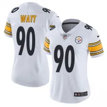 Womens NFL Pittsburgh Steelers #90 Watt  White Vapor Untouchable Jersey