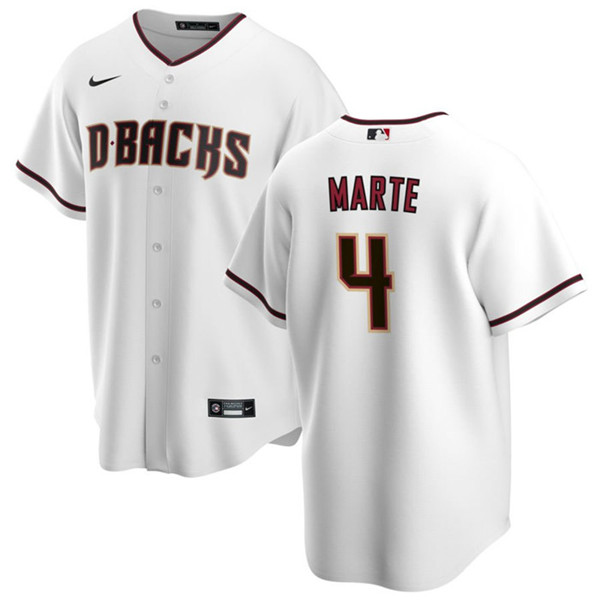 MLB Arizona Diamondbacks #4 Ketel Marte White Cool Base Stitched Baseball Jersey