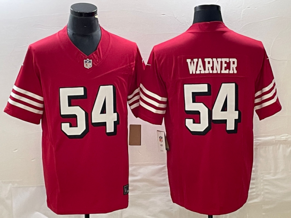 Men's San Francisco 49ers #54 Warner Red 2023 F.U.S.E. Color Rush Limited Jersey