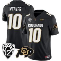 Men's Colorado Buffaloes #10 Weaver Black Stitched Football Jersey