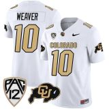 Men's Colorado Buffaloes #10 Weaver Black Stitched Football Jersey