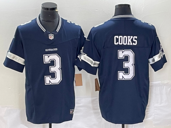 Men's Dallas Cowboys #3 Cooks Navy Vapor Limited Thanksgiving Jersey