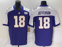 Men's Minnesota Vikings #18 Justin Jefferson Purple 2023 F.U.S.E. Vapor Limited Jersey