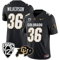 Men's Colorado Buffaloes #36 Wilkerson Black Stitched Football Jersey