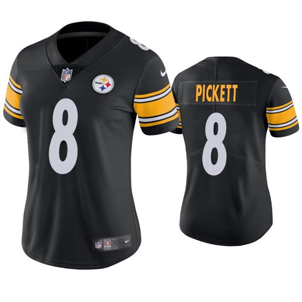 Women Pittsburgh Steelers #8 Kenny Pickett 2022 Black Vapor Untouchable Limited Jersey