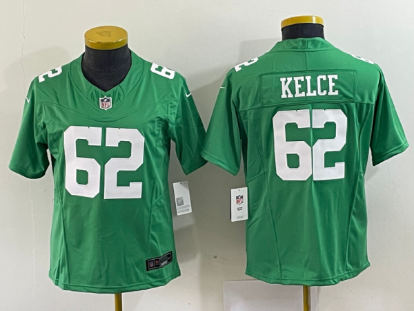 Youth Philadelphia Eagles #62 Jason Kelce Green 2023 F.U.S.E. Vapor Limited Jersey