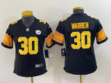 Womens Pittsburgh Steelers #30 Warren Color Rush Limited Black Jersey