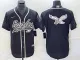1Men's Philadelphia Eagles Black Gold Team Big Logo Cool Base Stitched Baseball Jersey