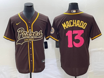 MLB San Diego Padres #13 Manny Machado Brown Cool Base Stitched Baseball Jersey