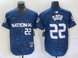 Men's San Diego Padres #22 Juan Soto Royal 2023 All-Star Cool Base Stitched Baseball Jersey