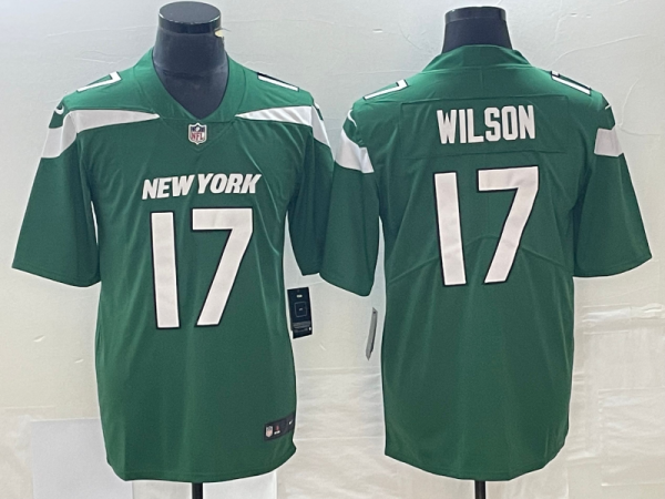 Men's New York Jets #17 Garrett Wilson Green Vapor Untouchable Limited Stitched Jersey