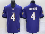 Men's Baltimore Ravens #4 Zay Flowers Purple Vapor Untouchable Limited Jersey