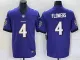 Men's Baltimore Ravens #4 Zay Flowers Purple Vapor Untouchable Limited Jersey