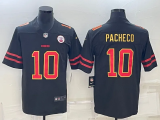 Men's Kansas City Chiefs #10 Isiah Pacheco Black Red Gold Vapor Untouchable Limited Jersey