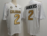 Men's Colorado Buffaloes #2 Shedeur Sanders White With PAC-12 Patch Football Jersey