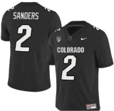 Men's Colorado Buffaloes #2 Shedeur Sanders Black With PAC-12 Patch Football Jersey