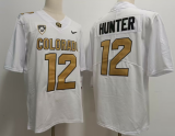 Men's Colorado Buffaloes #12 Travis Hunter White With PAC-12 Patch Football Jersey