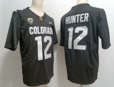 Men's Colorado Buffaloes #12 Travis Hunter Black With PAC-12 Patch Football Jersey