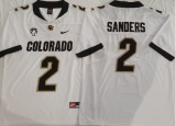 Men's Colorado Buffaloes #2 Shedeur Sanders White With PAC-12 Patch Football Jersey