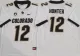 Men's Colorado Buffaloes #12 Travis Hunter White With PAC-12 Patch Football Jersey