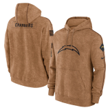 Men's Los Angeles Chargers 2023 Brown Salute To Service Pullover Hoodie