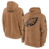 Men's Philadelphia Eagles 2023 Brown Salute To Service Pullover Hoodie