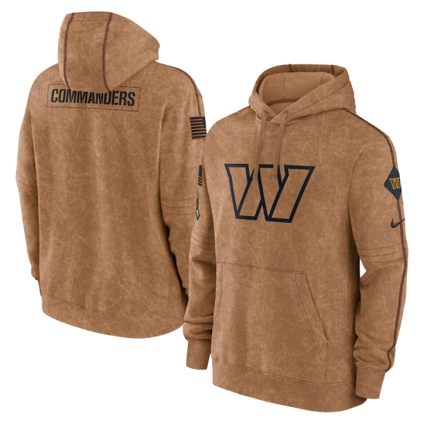 Copy Men's Washington Commanders 2023 Brown Salute To Service Pullover Hoodie